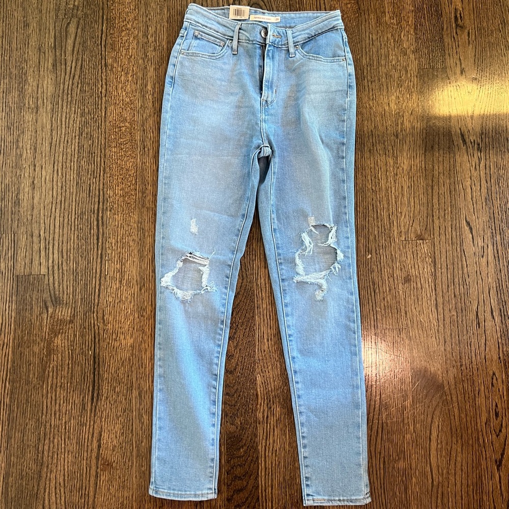 Levi's Light Blue Ripped Skinny Jeans